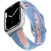 Mat prosojen silikonski trakec za Apple Watch 42mm / 41mm / 40mm / 38mm - modro-roza