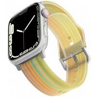 Mat prosojen silikonski trakec s paski za Apple Watch Ultra 49mm / 46mm / 45mm / 44mm / 42mm - rumena