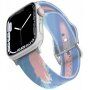 Mat prosojen silikonski trakec za Apple Watch Ultra 49mm / 46mm / 45mm / 44mm / 42mm - modro-roza
