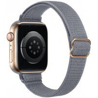 Nylon tanki trakec z drsno zaponko za Apple Watch Ultra 49mm / 46mm / 45mm / 44mm / 42mm - siva