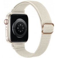 Nylon tanki trakec z drsno zaponko za Apple Watch Ultra 49mm / 46mm / 45mm / 44mm / 42mm - kremna