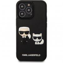 Karl Lagerfeld and Choupette 3D etui za iPhone 13 Pro - črna