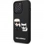 Karl Lagerfeld and Choupette 3D etui za iPhone 13 Pro - črna