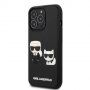 Karl Lagerfeld and Choupette 3D etui za iPhone 13 Pro - črna