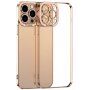 Prozorni ovitek s prevlečenim robom za iPhone 12 Pro - roza-zlato