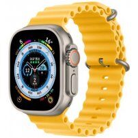 Silikonski oceanski pasek za Apple Watch Ultra 49mm / 46mm / 45mm / 44mm / 42mm - rumena