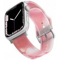 Mat prosojen silikonski trakec za Apple Watch 42mm / 41mm / 40mm / 38mm - roza