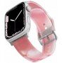 Mat prosojen silikonski trakec za Apple Watch Ultra 49mm / 46mm / 45mm / 44mm / 42mm - roza