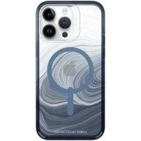 GEAR4 D3O Milan Snap Blue Swirl prozoren etui z MagSafe za iPhone 14 Pro Max - modro