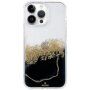 Prozoren marmorni etui s kamenčki za iPhone 14 Pro Max - črna