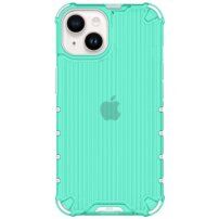 Trpežen lesketajoč etui z vertikalno mrežico za iPhone 14 Plus - zelena