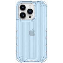 Trpežen lesketajoč etui z vertikalno mrežico za iPhone 14 Pro Max - modro