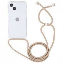 Prozoren ovitek z vrvico za iPhone 14 - bež