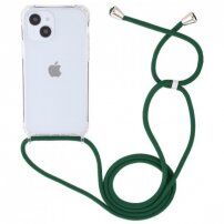 Prozoren ovitek z vrvico za iPhone 14 - temno zelena