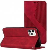 Usnjen flip ovitek z vzorcem za iPhone 11 Pro - rdeče
