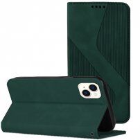Usnjen flip ovitek z vzorcem za iPhone 13 mini - temno zelena