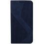 Usnjen flip ovitek z vzorcem za iPhone 13 Pro Max - temno modra