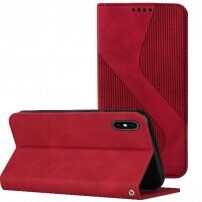 Usnjen flip ovitek z vzorcem za iPhone XS Max - rdeče