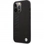 BMW Leather Hot Stamp ovitek za iPhone 14 Pro Max - črna