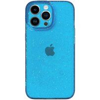 Prozoren ovitek z bleščicami za iPhone 14 Pro Max - modro