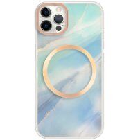 Marmorni etui z MagSafe za iPhone 11 Pro Max - modro