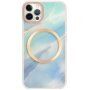 Marmorni etui z MagSafe za iPhone 12 Pro Max - modro