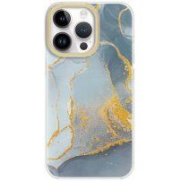 Zaščitni marmorni etui za iPhone 13 Pro Max - modro-siva
