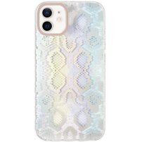 Etui z vzorom kačje kože za iPhone 12 / 12 Pro - pastelno vijoličen