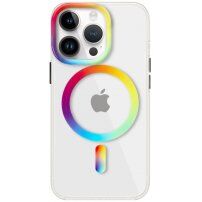 Prozoren etui z MagSafe za iPhone 14 Pro Max - mavrica