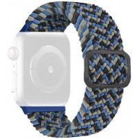 Pasek s pletenim vzorcem za Apple Watch Ultra 49mm / 46mm / 45mm / 44mm / 42mm - modro-sivo