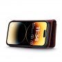 DG.MING 2v1 snemljiv flip etui za iPhone 14 Pro Max - bordo