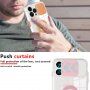 Prozoren etui z držalom za prst in poklopcem fotoaparata za iPhone 14 Pro - rdeče