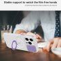 Prozoren etui z držalom za prst in poklopcem fotoaparata za iPhone 14 Pro - rdeče