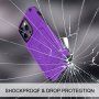 Odporen ovitek z režo za kartice in ogledalom za iPhone 14 Pro Max - vijolična