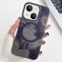 Prosojni ovitek z vzorcem vodnih barv in zaščito MagSafe za iPhone 14 Plus - siva