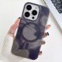 Prosojni ovitek z vzorcem vodnih barv in zaščito MagSafe za iPhone 12 Pro Max - siva