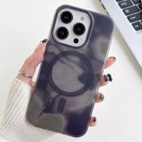 Prosojni ovitek z vzorcem vodnih barv in zaščito MagSafe za iPhone 12 Pro Max - siva