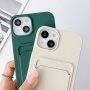 Silikonski ovitek z zanko in žepkom za kartice za iPhone 12 / 12 Pro - vijolična