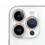 Kaljeno steklo s kamenčki za zaščito leč zadnjega fotoaparata za iPhone 14 Pro / 14 Pro Max - srebro