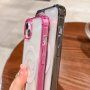 Prozoren ovitek z barvnim okvirjem in MagSafe za iPhone 13 Pro Max - modro