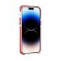 Prozorni ovitek z barvnim okvirjem iz mehke plastike za iPhone 14 Pro - rdeče