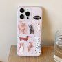 Mat prozoren ovitek z motivom mladičkov za iPhone 12 Pro Max - roza