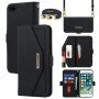 Flip etui s paščkom v obliki pisma za iPhone 7 Plus / 8 Plus - črna
