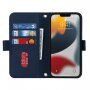 Flip etui s paščkom v obliki pisma za iPhone 14 Pro Max - modro