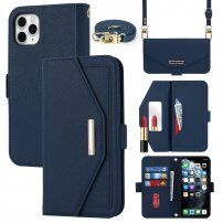 Flip etui s paščkom v obliki pisma za iPhone 11 Pro Max - modro