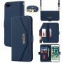 Flip etui s paščkom v obliki pisma za iPhone 7 Plus / 8 Plus - modro