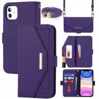 Flip etui s paščkom v obliki pisma za iPhone 11 - vijolična