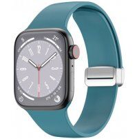 Silikonski pašček s kovinsko magnetno zaponko za Apple Watch 42mm / 41mm / 40mm / 38mm - turkizna