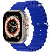 Silikonski oceanski pasek za Apple Watch Ultra 49mm / 46mm / 45mm / 44mm / 42mm - modro