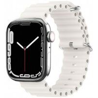 Silikonski oceanski pasek za Apple Watch 42mm / 41mm / 40mm / 38mm - bela